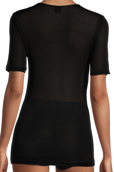 Oscalito Pure Silk Women's T-Shirt with Satin Edging,  Black (4484)