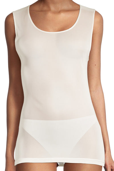 Oscalito Pure Silk Tank Top with Satin Edging, Champagne (4482)