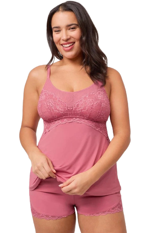 Montelle Full Bust Cami and Short Set, Lipstick (9354F)