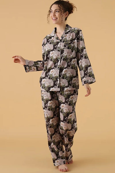 Mahogany Lainey PJ Set, Black Floral (N301SPJ)