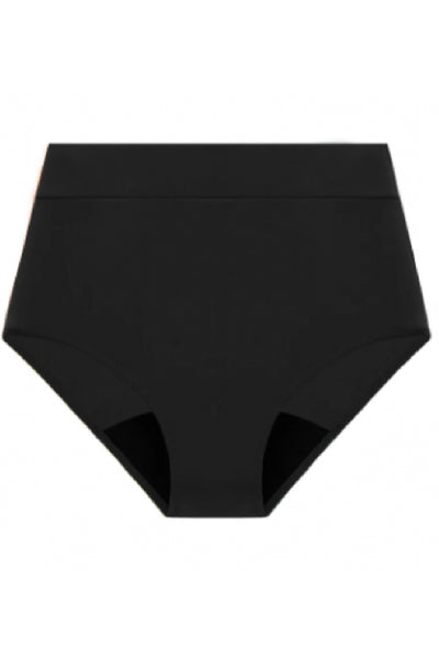 Ais-Kiv Leakproof Period Swim High-Waist Bottom, Black (SWIM-TH)