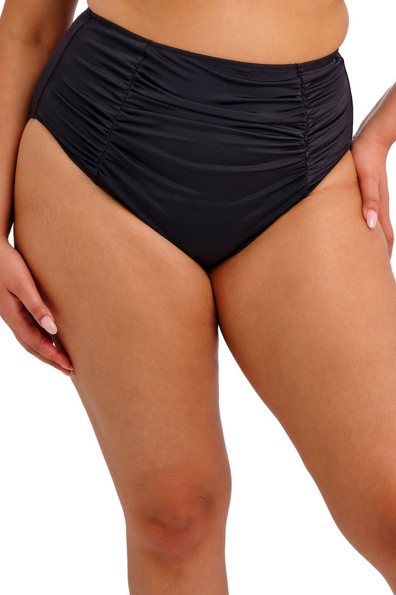 Elomi Plain Sailing Ruched Front Swim Bottom, Black(ES7286)