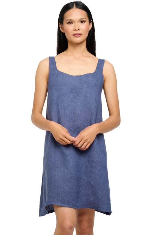 Pistache Linen Tunic , Deep Sea (R-0302)