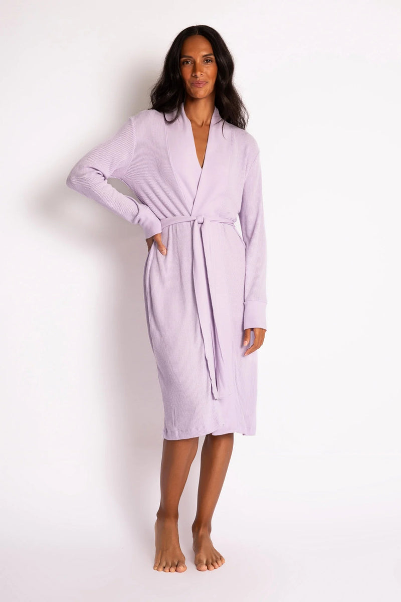 PJ Salvage Textured Essentials Robe, Gentle Lavender (RITER)