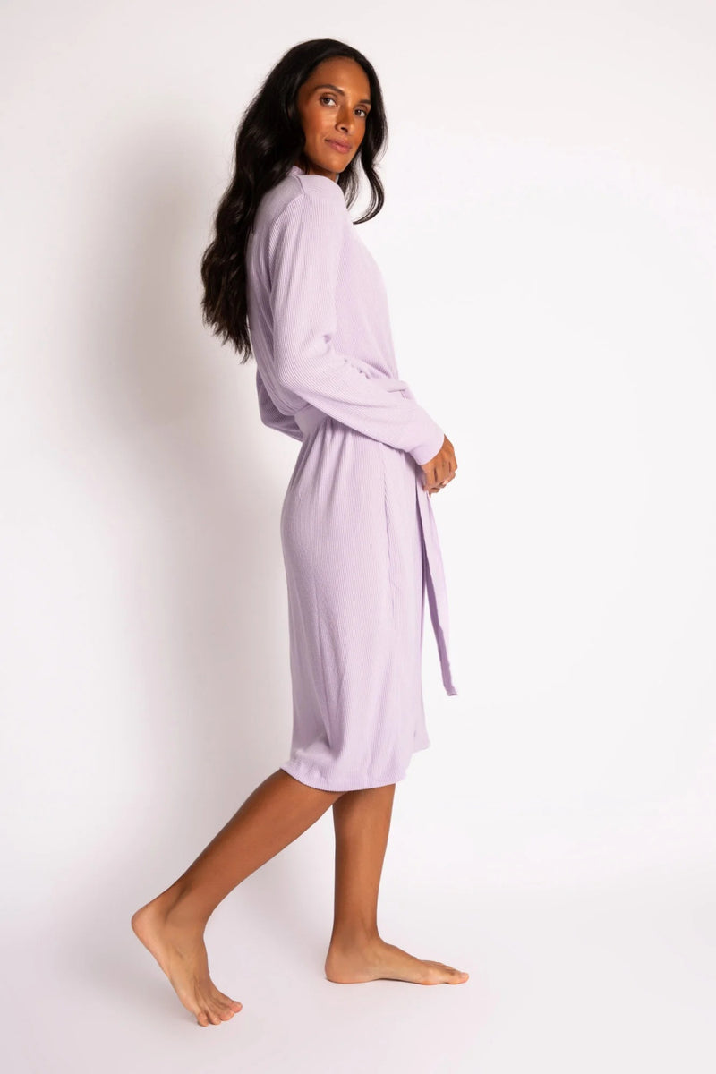 PJ Salvage Textured Essentials Robe, Gentle Lavender (RITER)