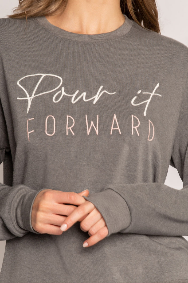PJ Salvage Flannels Long Sleeve Top, Heather Grey (RKFLLS)