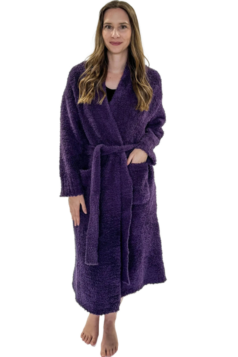Cloud Nine Pajamas Cozy Plush Spa & Lounge Robe, Purple (JM502)