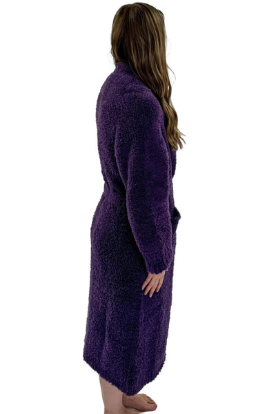 Cloud Nine Pajamas Cozy Plush Spa & Lounge Robe, Purple (JM502)