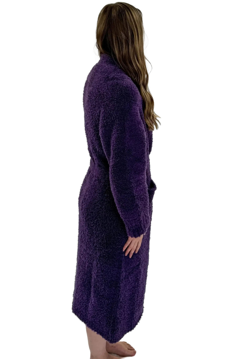 Cloud Nine Pajamas Cozy Plush Spa & Lounge Robe, Purple (JM502)