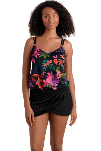 Shape Solver Pretty Garden V-Neck Tankini, Multi (SV260471)
