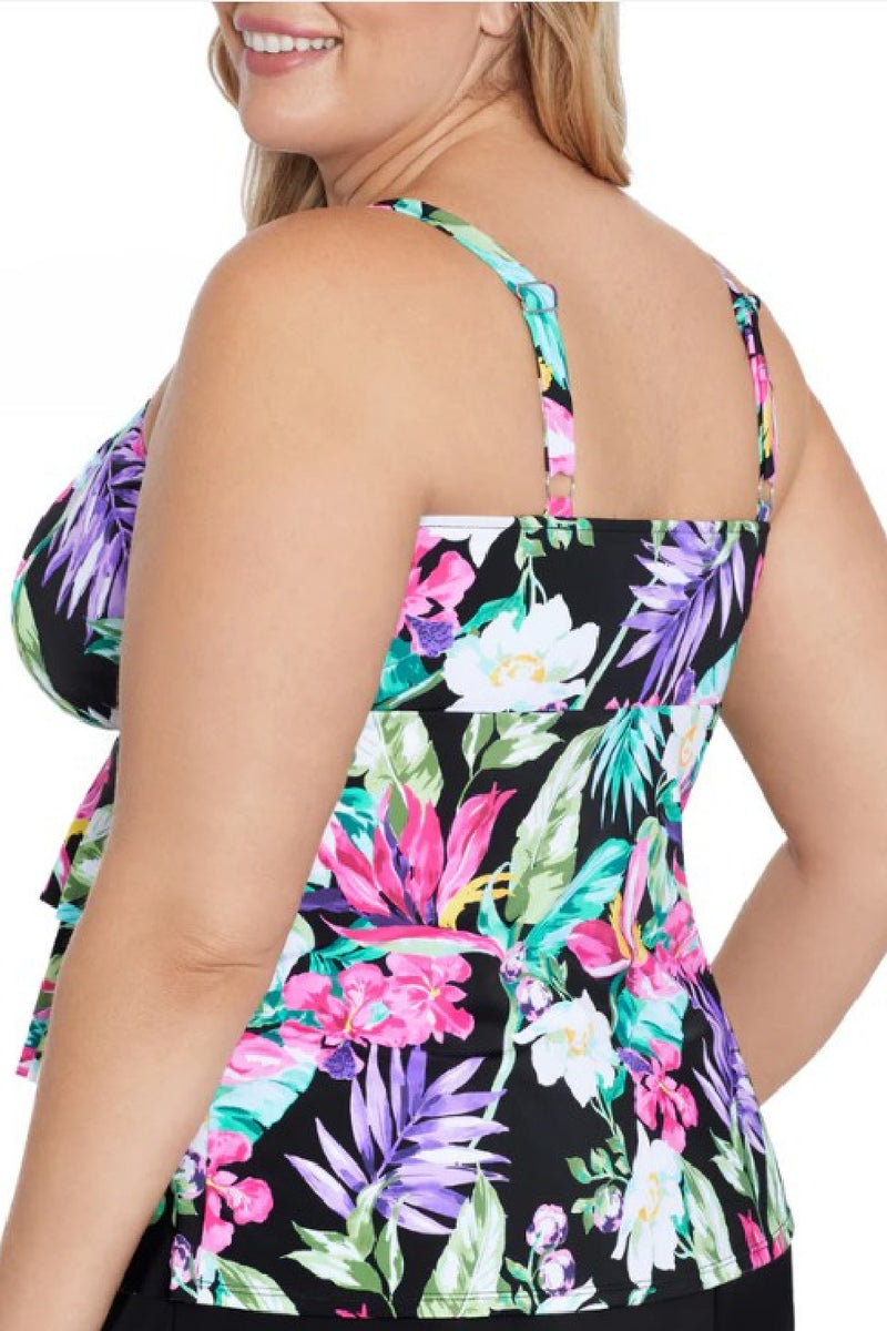 Shape Solver Plus size Mystic Tropic Triple Tier Tankini (60201013X)