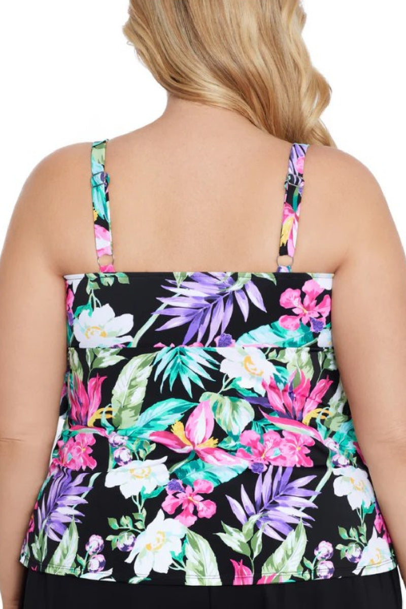 Shape Solver Plus size Mystic Tropic Triple Tier Tankini (60201013X)