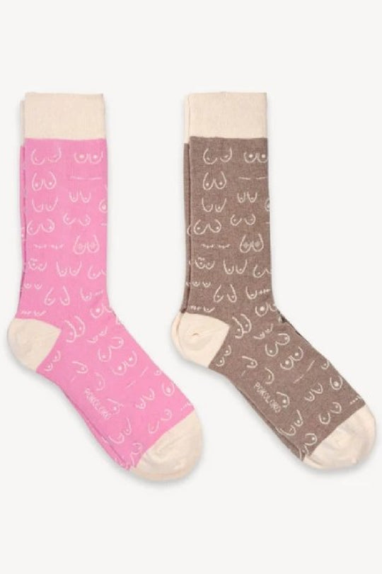 Pokoloko Pima Cancer Awaeness Socks, 2 pairs per pack.