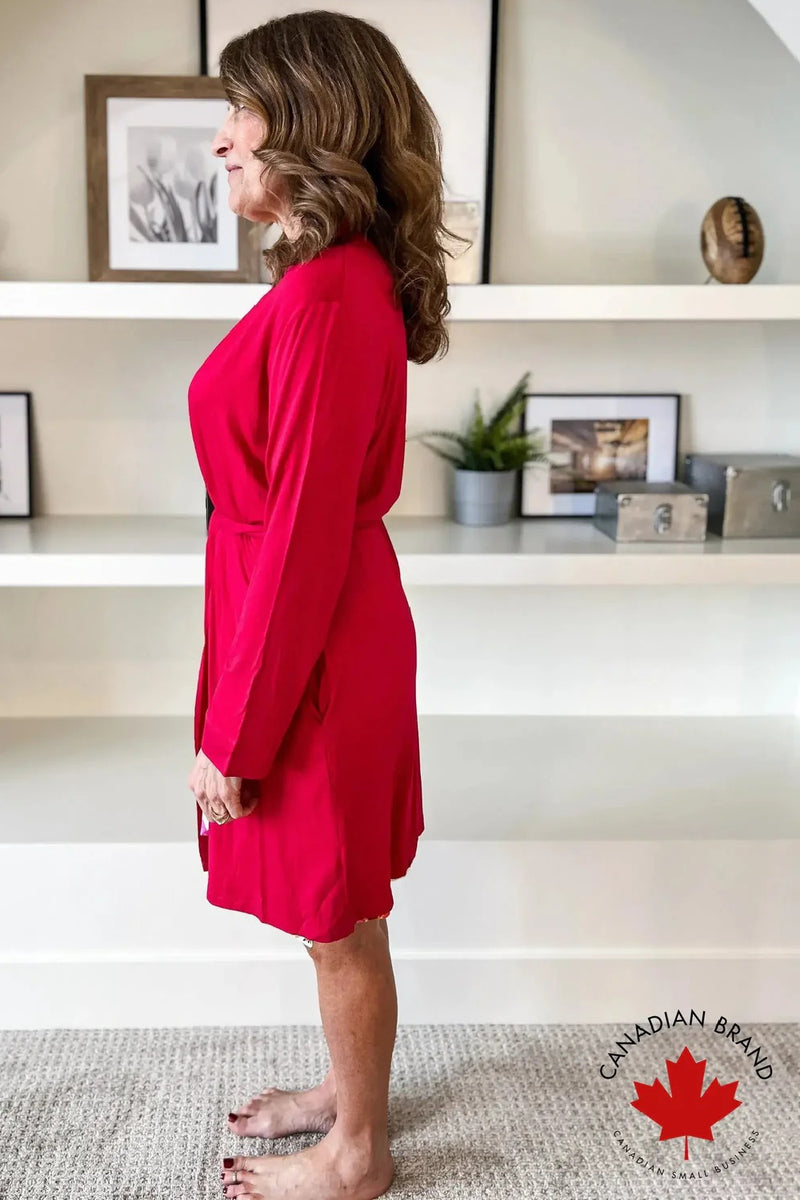Cloud Nine Pajamas Bamboo Short Robe, Jazzberry (GR119 SH/ROB)