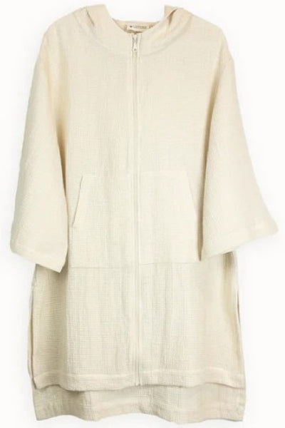 Pokoloko Waffle Knit Zipped Hoodie, Cream (TAP3)