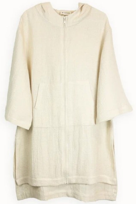 Pokoloko Waffle Knit Zipped Hoodie, Cream (TAP3)
