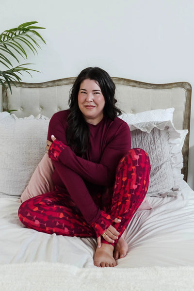 Cloud Nine Pajamas Bamboo Jogger Pajama Set, Vino Dreams (GR108 LS/JO)