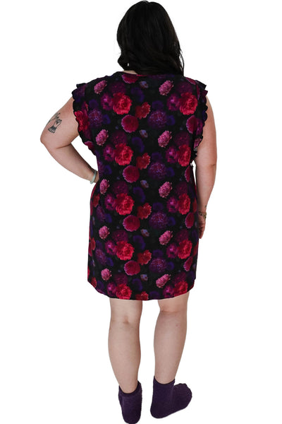 Cloud Nine Pajamas Bamboo Flutter Dress Nightie, Midnight Blossom (GR100 DR/FL)