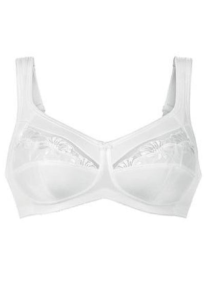 Anita Safina Embroidered Wire-free Mastectomy Bra, White (5349X)