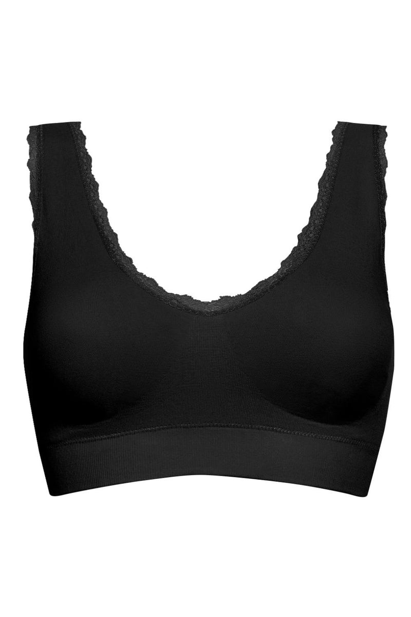 Amoena Kitty Seamless Prosthetic Cotton Bra, Black (44880)