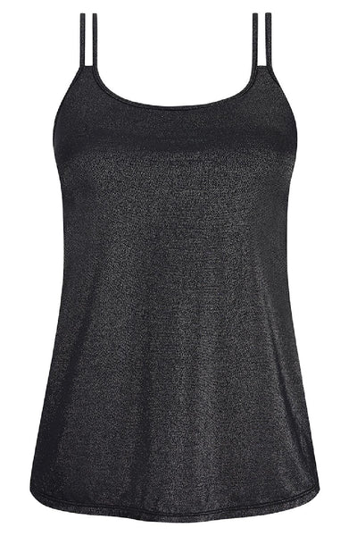 Amoena Valletta Mastectomy Camisole, Sparkly Black (44905)