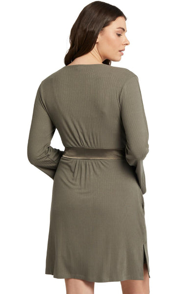 Fleur't Whisper Pointelle Robe 6312 Dusty Olive