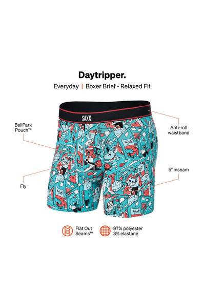 SAXX Daytripper Boxer Brief SXBB11F-HOP (Holiday Office Party-Multi)