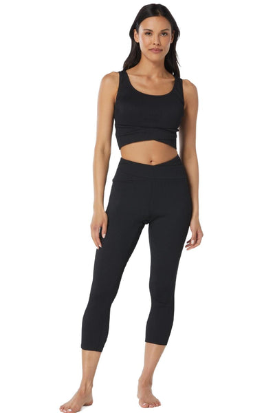 Beach House Sport Ribbed Solids Samba Leggings H1C020 Black