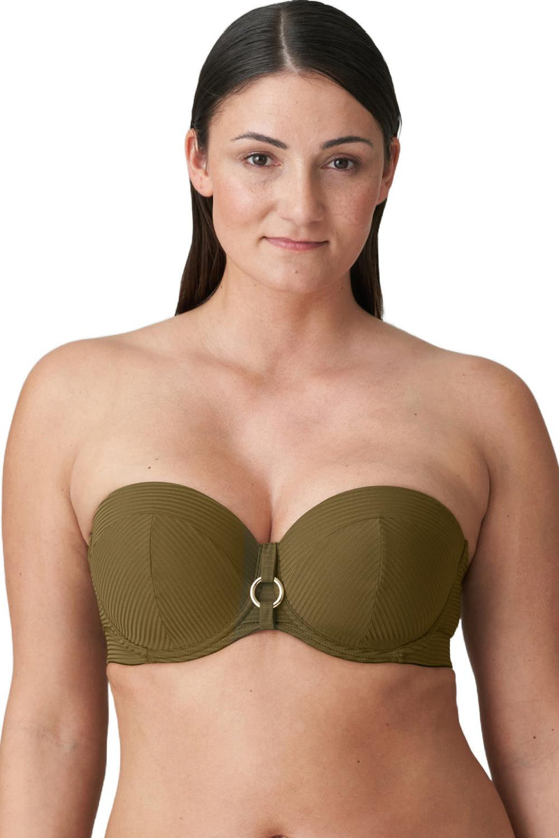 PrimaDonna Swim Sahara Padded Strapless Bikini Top, Olive (4006317)