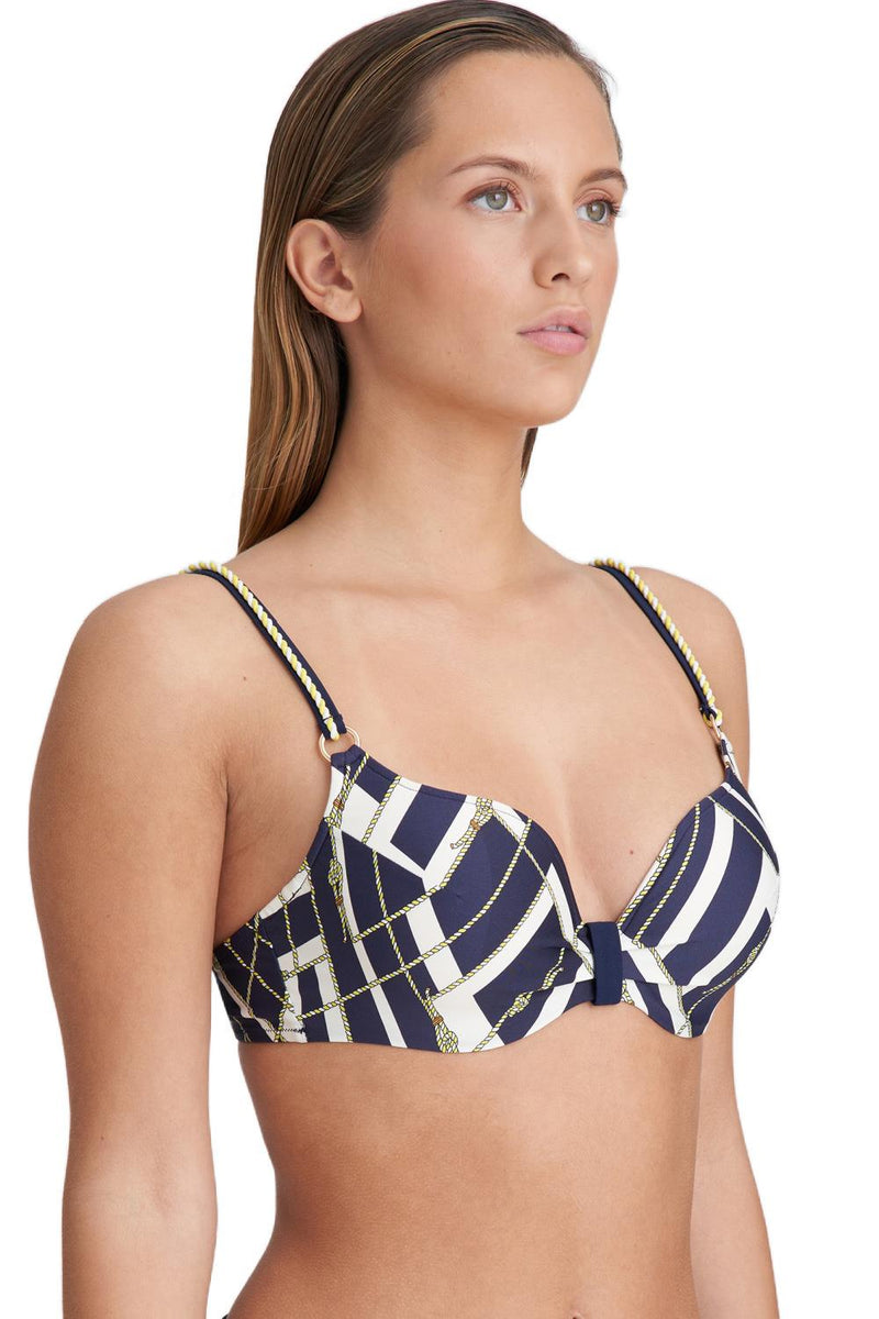 Marie Jo Swim Saranji Heart Shaped Padded Bikini Top, Majestic Blue (1006616)