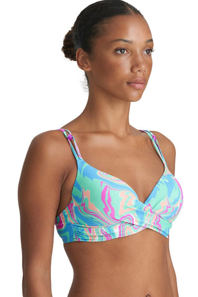 Marie Jo Swim Arubani Padded Plunge Bikini Top, Ocean Swirl ( 1007316 )