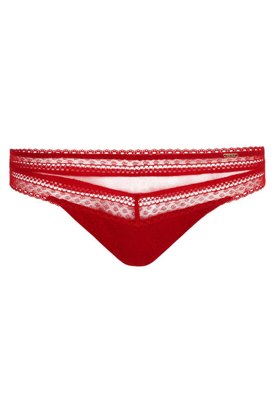 Chantelle Festivité Lace Cheeky Bikini, Scarlet (C3689)