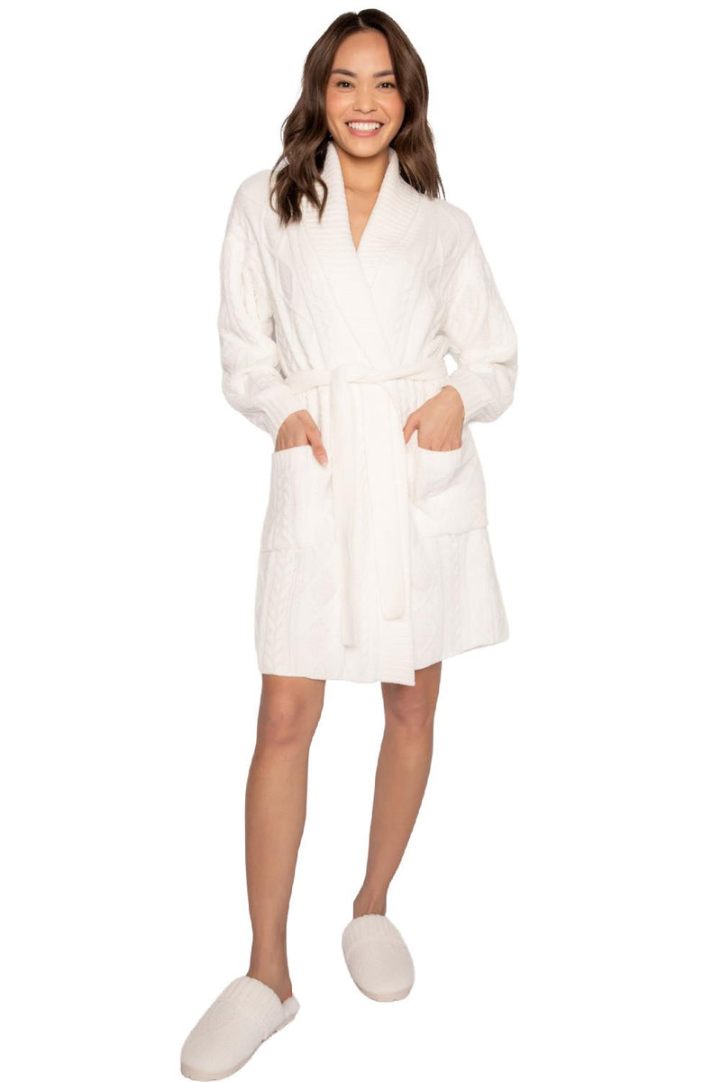 PJ Salvage Cable Knit Robe RKCKR Ivory