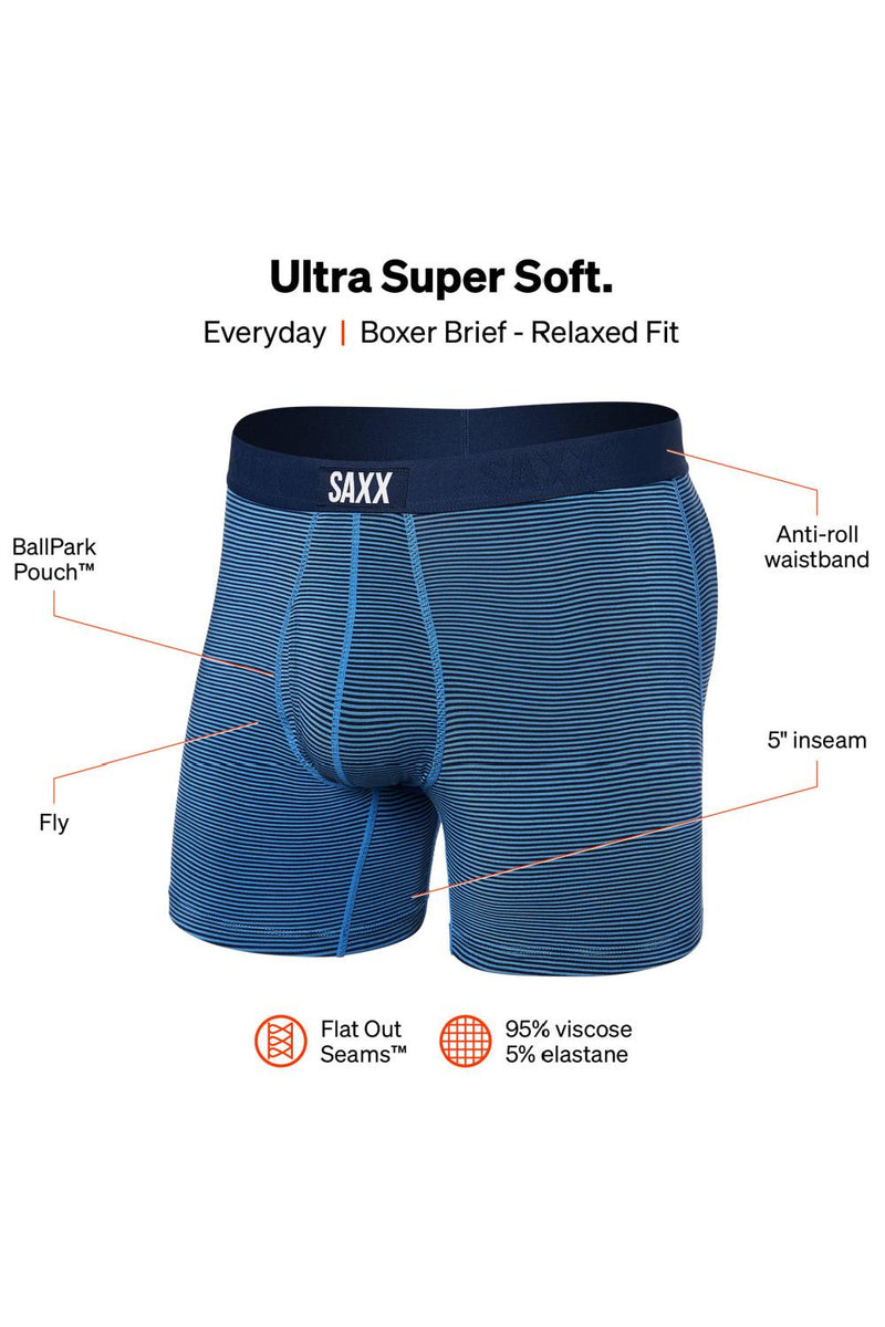SAXX Ultra Boxer Brief SXBB30F-GSY (Mini Stripe-Granada Sky)