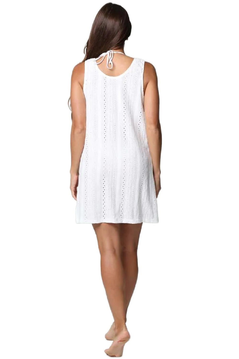 J Valdi Capri Scoop Neck Tank Dress J26514 White