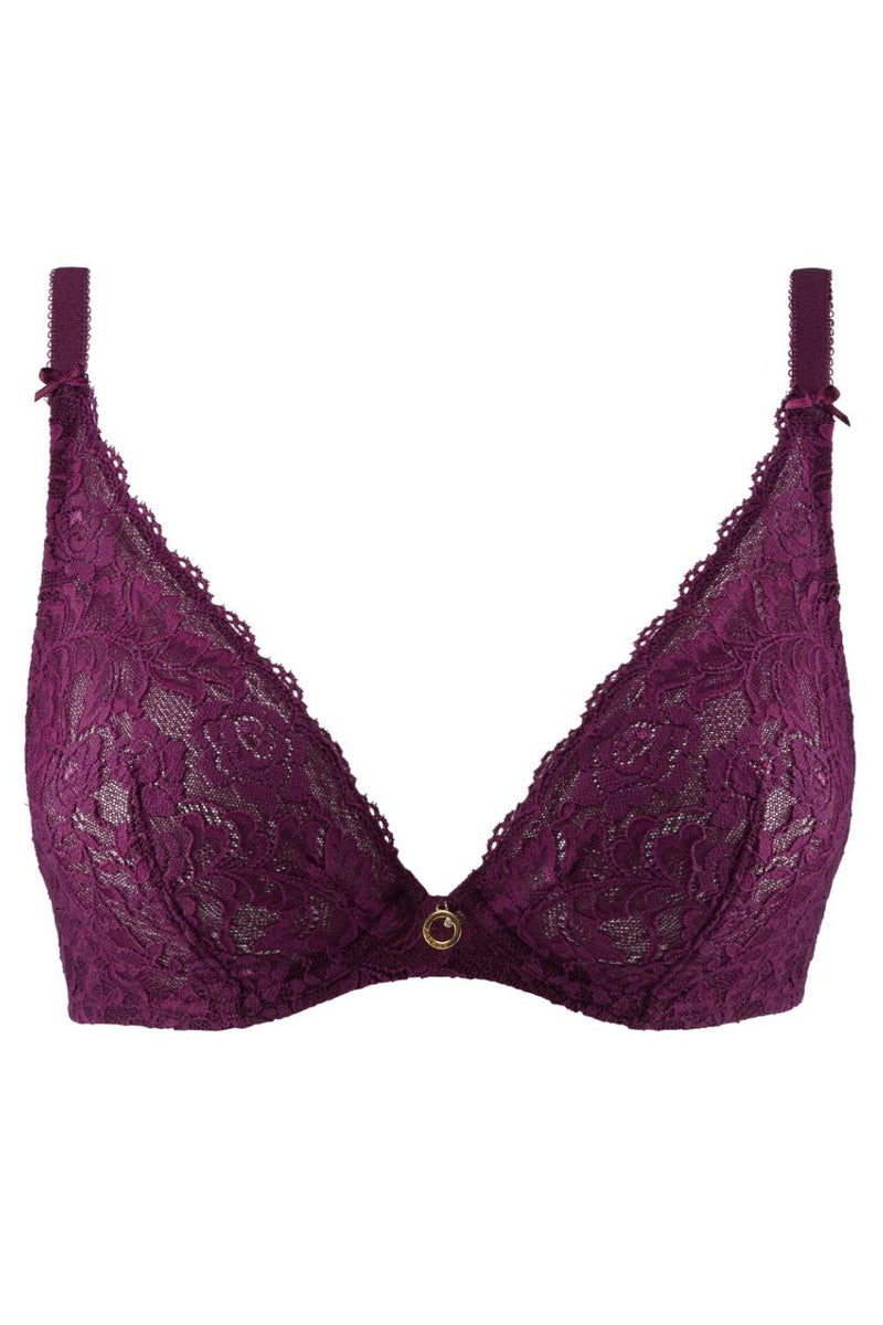 Aubade Rosessence Underwired Triangle Plunge Bra, Berry (HK12-06)