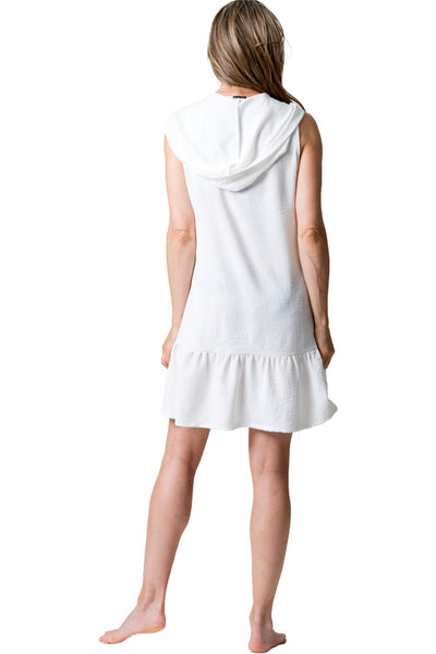 Cover Me Positano Sleeveless Hooded Tunic, Vanilla