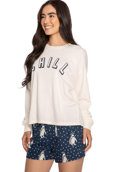PJ Salvage Flannels Long Sleeve Top, Stone (RKFLLS)