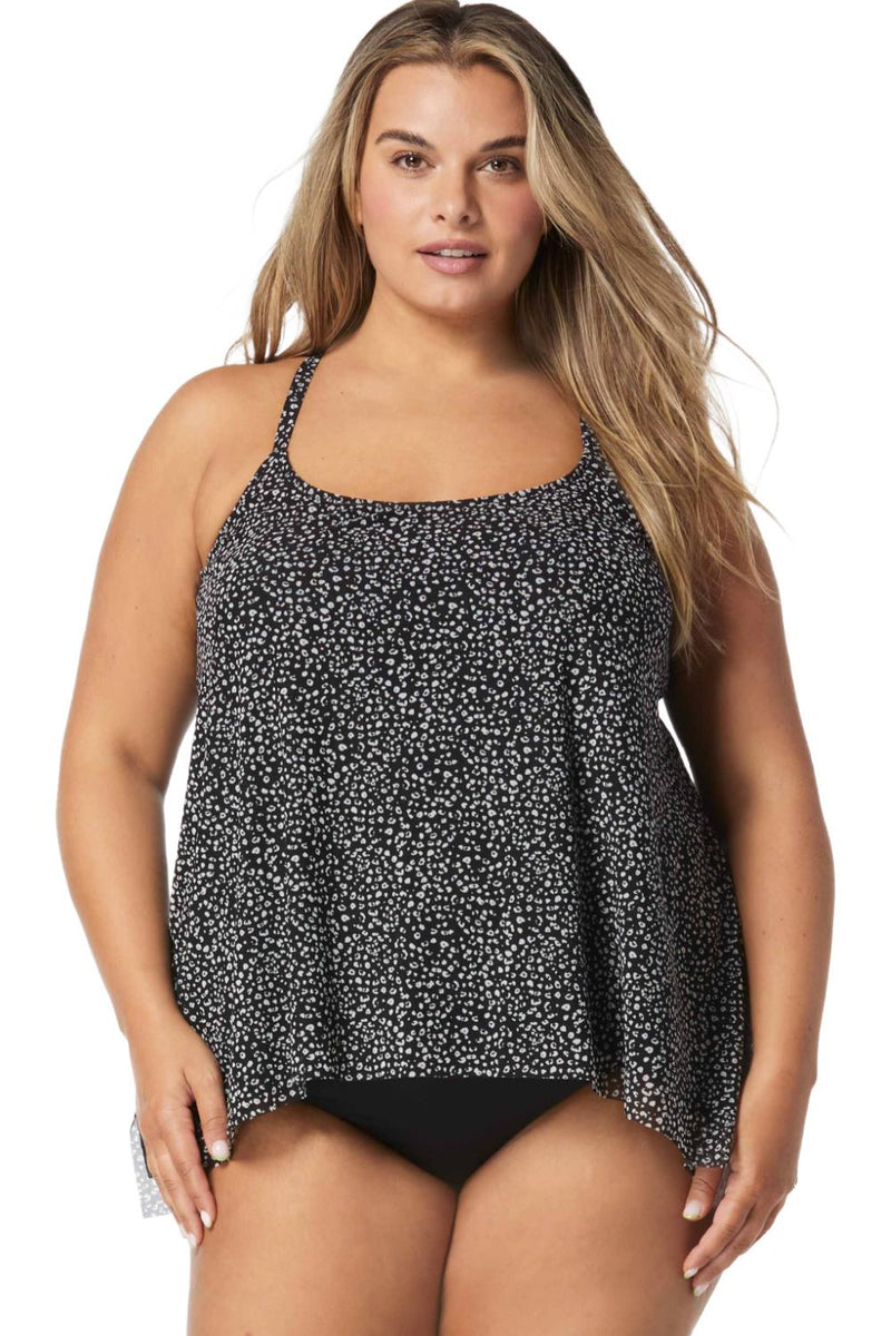 Coco Reef Island Cheetah Current Bra Sized Mesh Layer Underwire Tankini U7A035