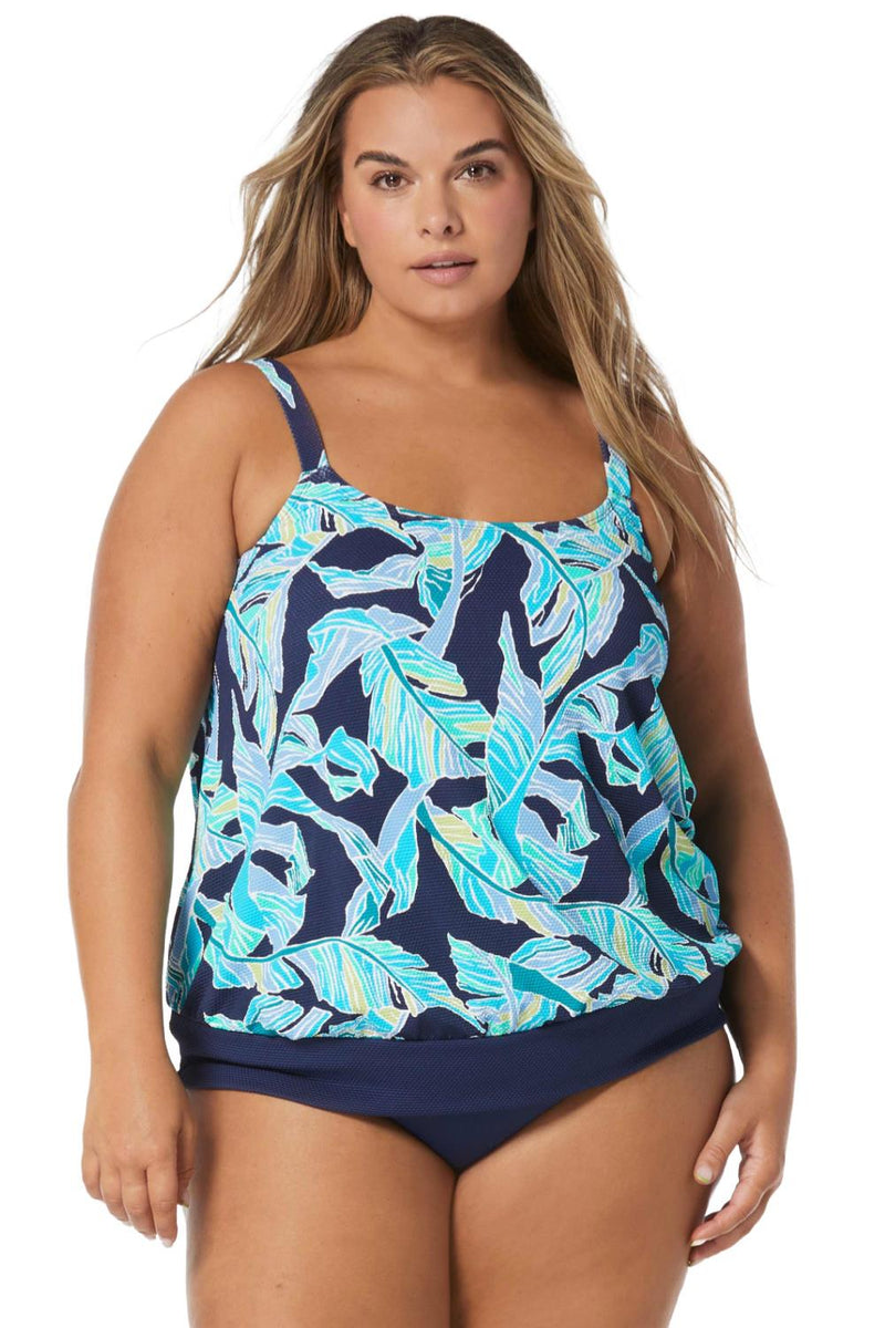 Beach House Women Seaglass Palm Sarah Tankini, Admiral (HW2D140)