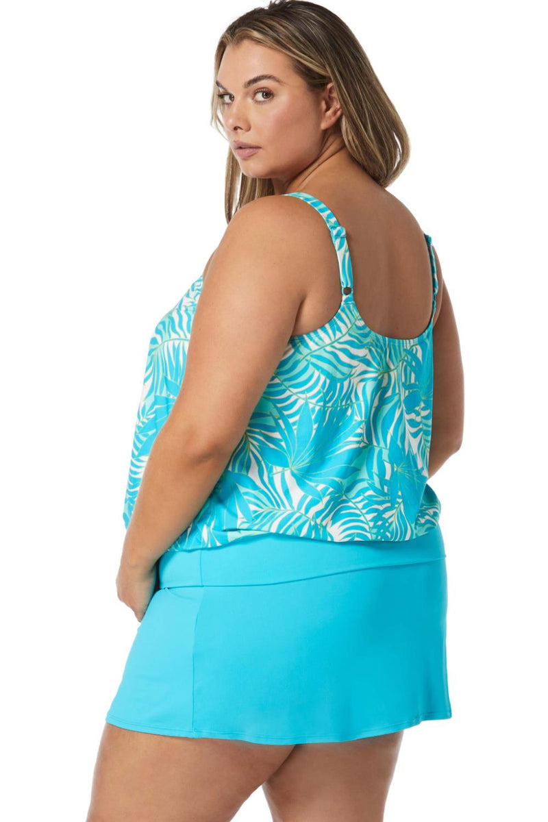 Beach House Women Aqua Palm Sarah Tankini HW9C120 Sea Blue