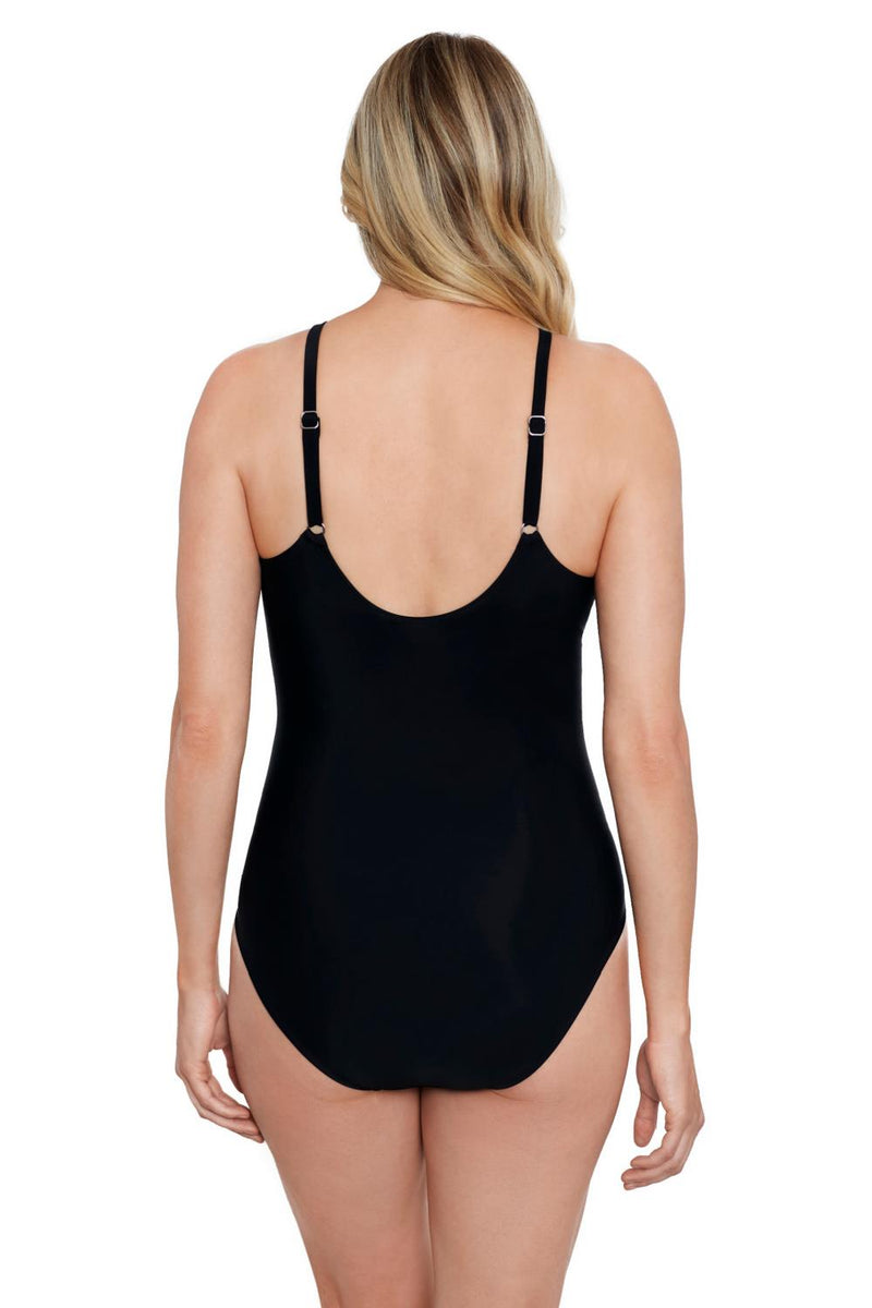 Shape Solver Draped High Neck Mio Swimsuit Ikat&