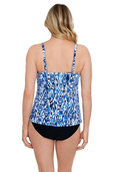 Penbrooke Knotted Flyaway Fauxkini Swimsuit Ikat's Meow 60200042