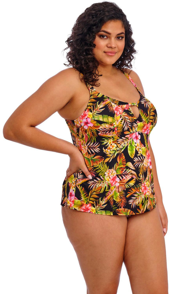 Elomi Tiger Valley Non Wired Moulded Tankini Top, Black (ES802361)