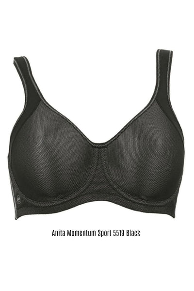 Anita Active Momentum-Underwired Sports Bra, Maximum Support, Black (5519)