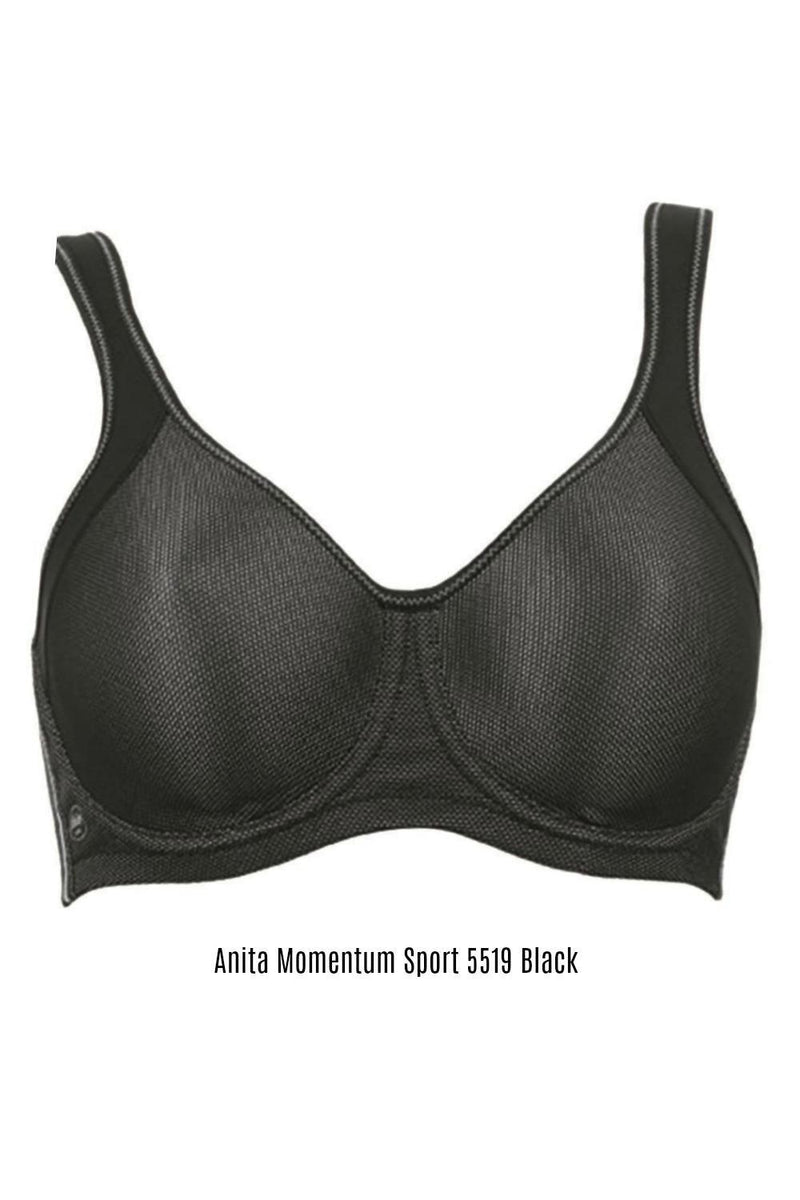 Anita Active Momentum-Underwired Sports Bra, Maximum Support, Black (5519)