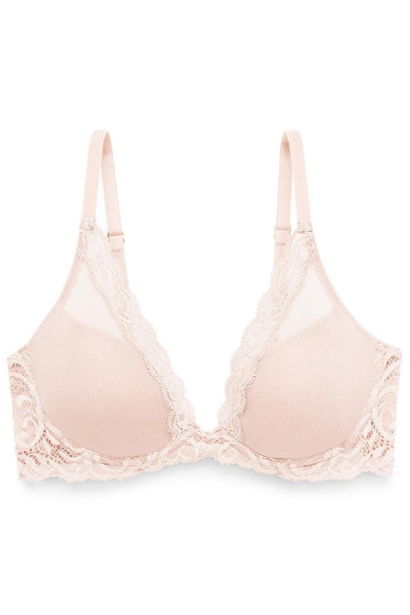 Natori Feathers Plunge Bra, Cameo Rose (730023)