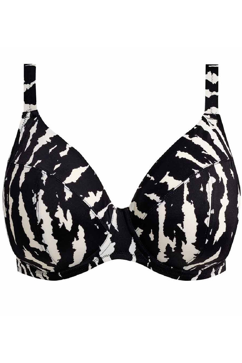 Elomi Echo Shell Swim Plunge Bikini, Black/White (ES802802)