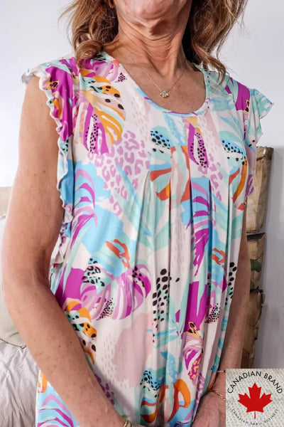 Cloud Nine Pajamas Flutter Dress Nightie, Island Breeze (GR100DR/FL)