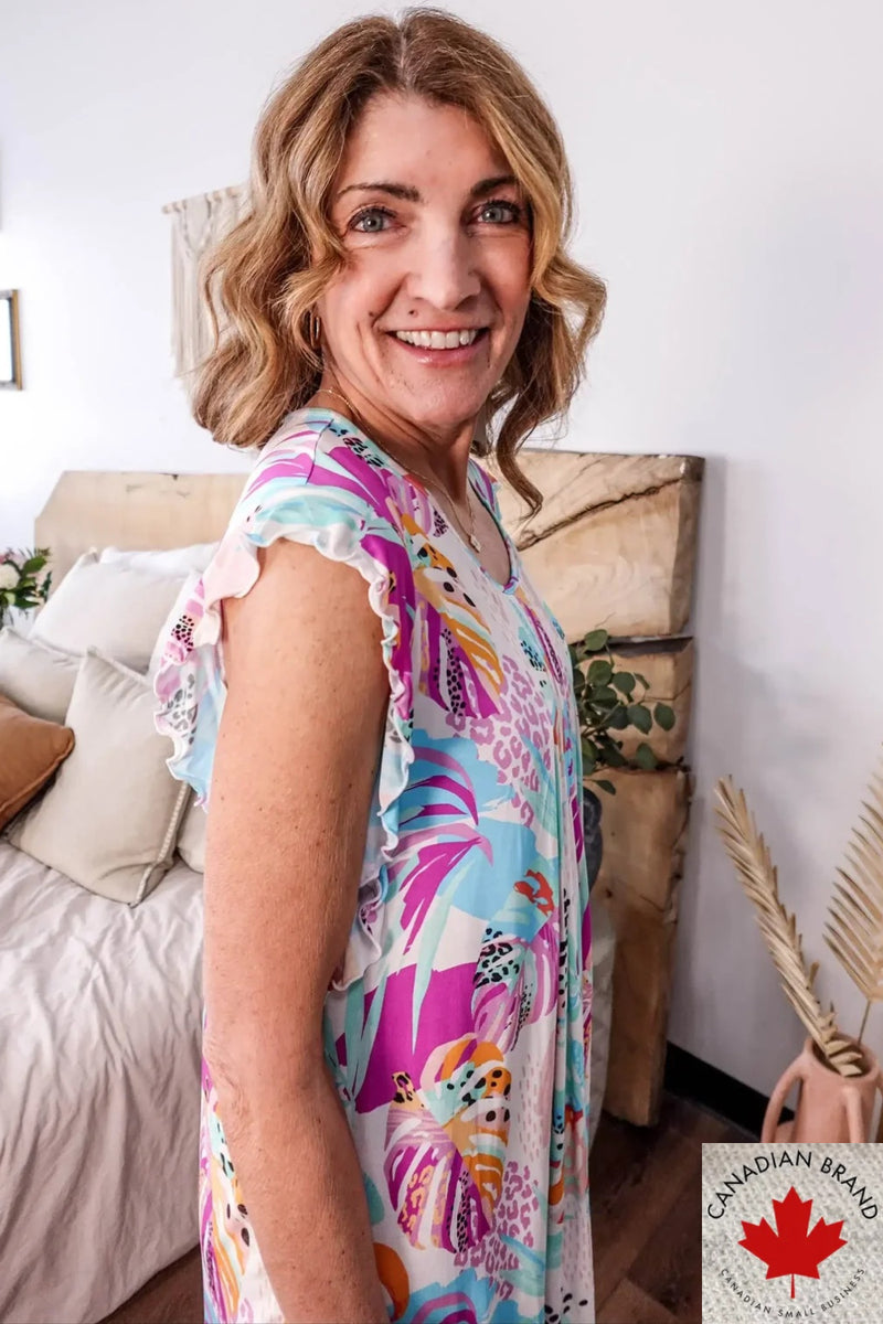 Cloud Nine Pajamas Flutter Dress Nightie, Island Breeze (GR100DR/FL)